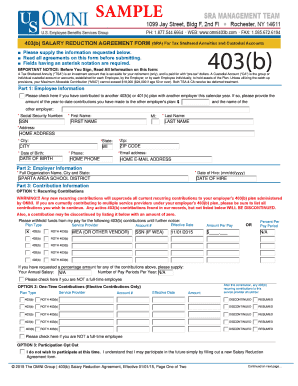 403(b) Salary Reduction Agreement Form