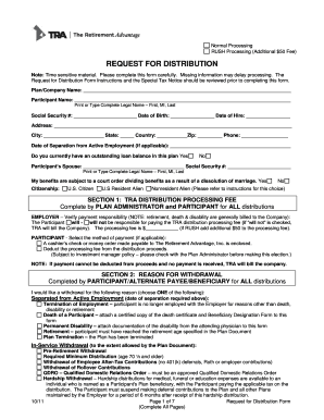 Request for Distribution Form