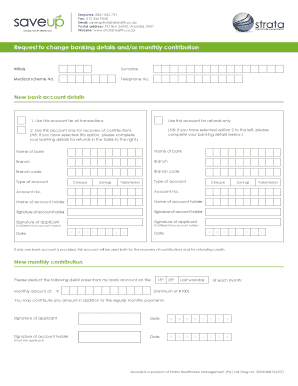 Request to Change Banking Details and Monthly Contribution