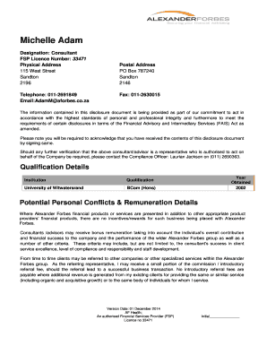 Financial Services Disclosure Document