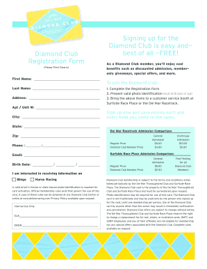 Diamond Club Registration Form