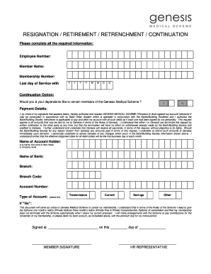 Genesis Medical Scheme Resignation Form