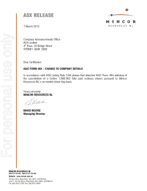 ASIC Form 484 - Change to Company Details