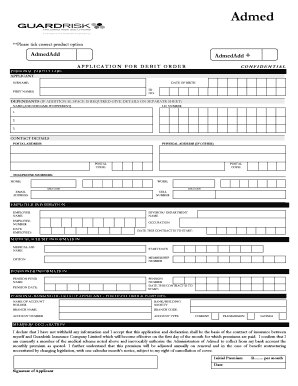 Admed Debit Order Application Form