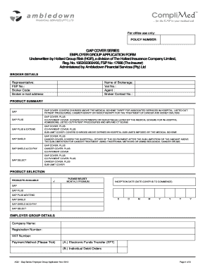 Gap Series Employer Group Application Form - afhealthcoza