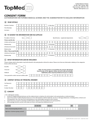 TopMed Medical Scheme Consent Form