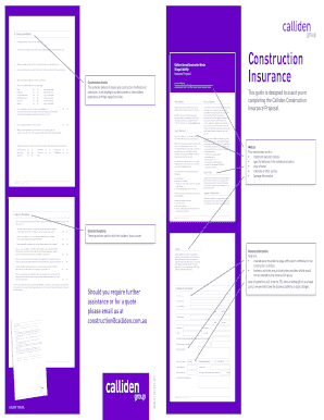 Calliden Construction Works Insurance Proposal
