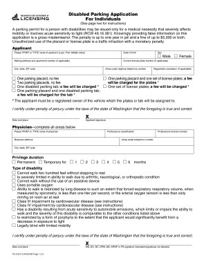 Washington Disabled Parking Application