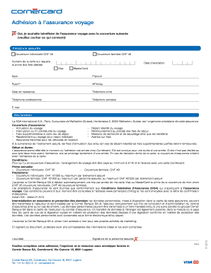 Adhésion à l’assurance voyage