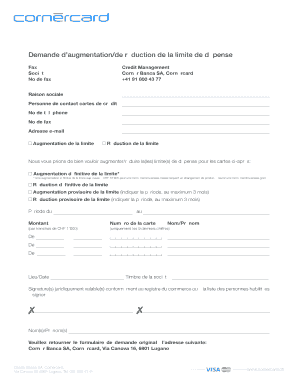 Demande d’augmentation/de réduction de la limite de dépense