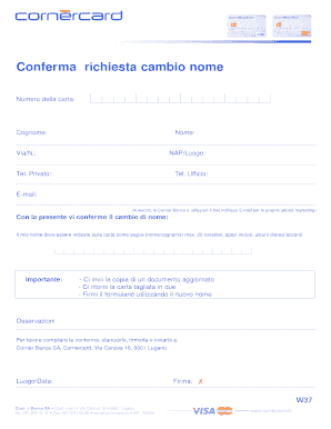 Conferma richiesta cambio nome