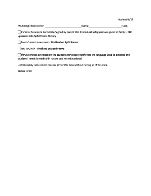 Massachusetts Billing Checklist for Special Education