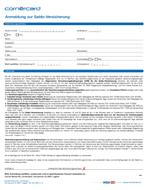 Anmeldung zur Saldo-Versicherung