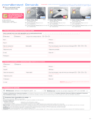 Demande de carte prépayée Swiss Volley