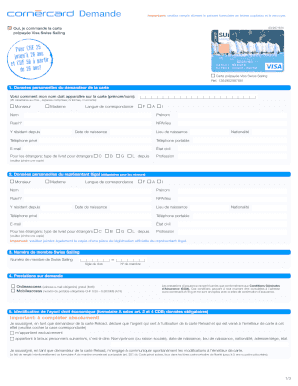 Demande de carte prépayée Visa Swiss Sailing