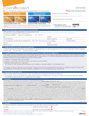 Demande de carte partenaire Cornèrcard Miles & More