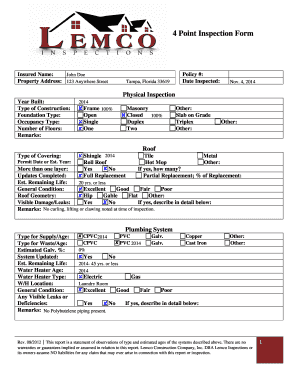 4 Point Inspection Form