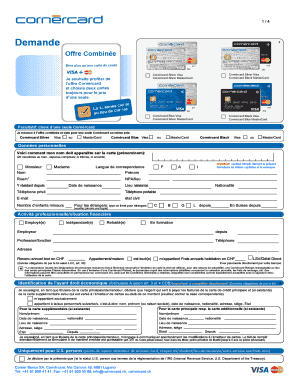Demande de carte Cornèrcard