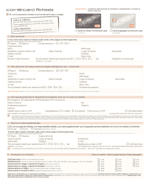 Richiesta di carta di credito Cornèrcard Lady
