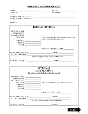 Request for Reimbursement