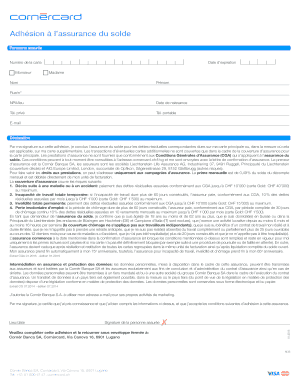 Adhésion à l’assurance du solde
