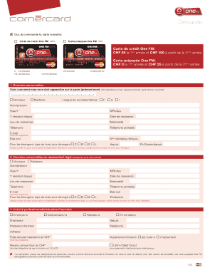 Demande de carte One FM