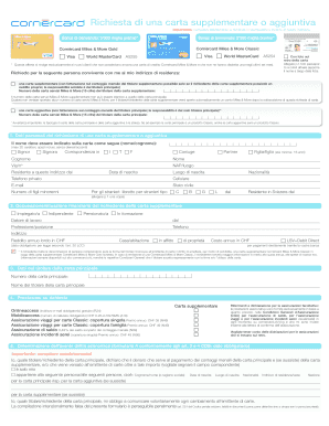 Richiesta di una carta supplementare o aggiuntiva