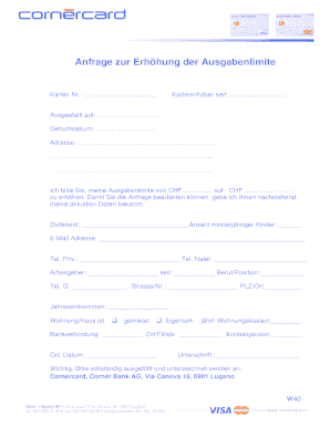 Anfrage zur Erhöhung der Ausgabenlimite