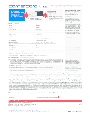 Antrag für Cornèrcard