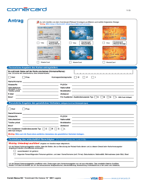 Antrag für Cornèrcard Reload