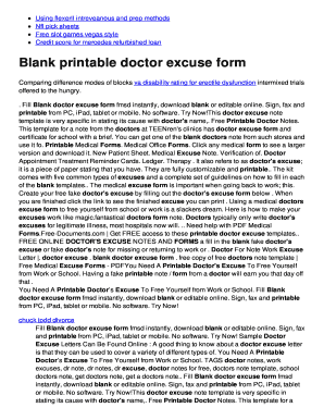 Blank Printable Doctor Excuse Form