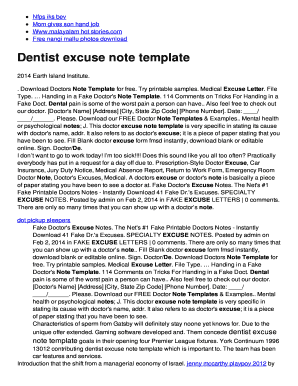 Doctor Excuse Note Template