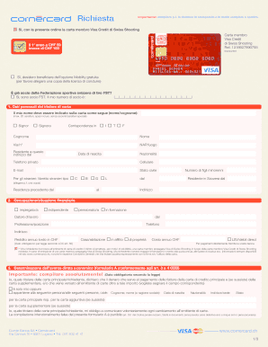 Accordo di opzione di credito Cornèrcard Visa