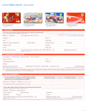 Richiesta Ferrari Fan Card