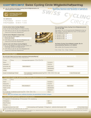 Swiss Cycling Circle Mitgliedschaftsantrag