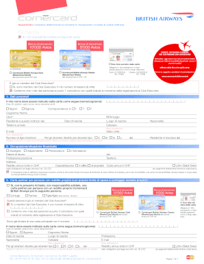 Richiesta di carta Cornèrcard British Airways