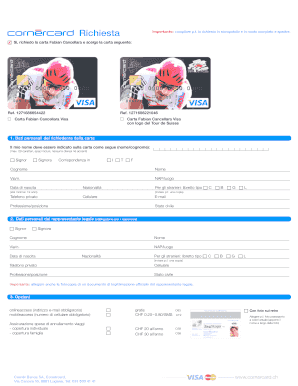 Anmeldung für die Fabian Cancellara Visa Karte