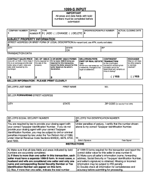 IRS Form 1099-S Real Estate Transaction