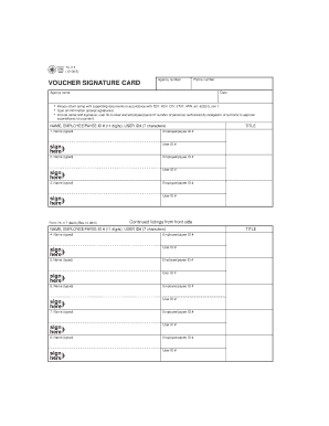Texas Voucher Signature Card
