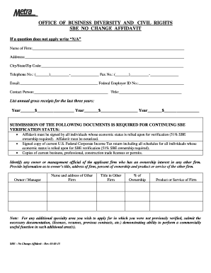 SBE No Change Affidavit