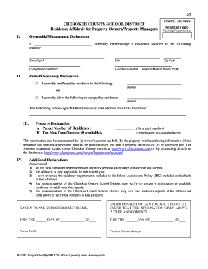Cherokee County Residency Affidavit