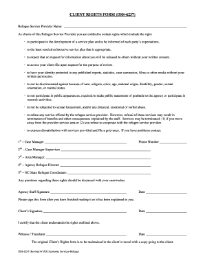 Client Rights Form DSS-6237