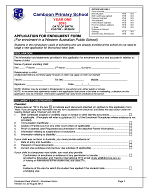 Western Australia Public School Enrolment Form