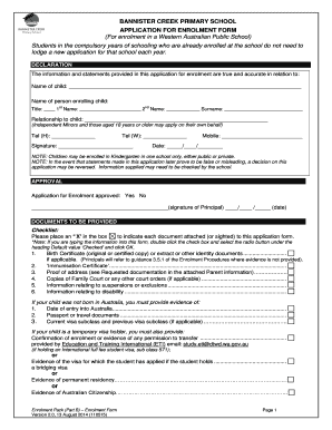 Western Australian Public School Enrolment Form