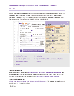FedEx Express Package US Airbill