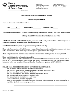 Colonoscopy Prep Instructions