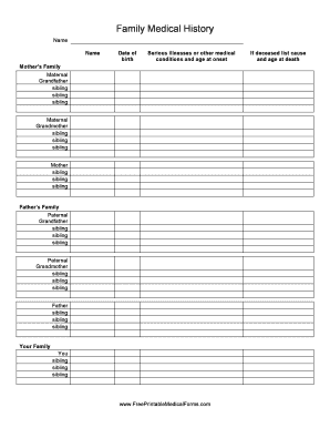 Family Medical History Form