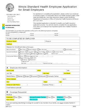 Illinois Standard Health Employee Application