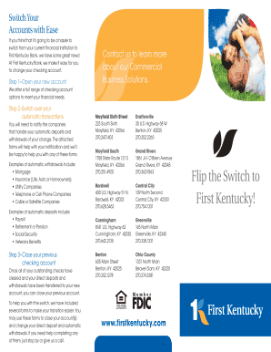 First Kentucky Bank Account Switch Kit
