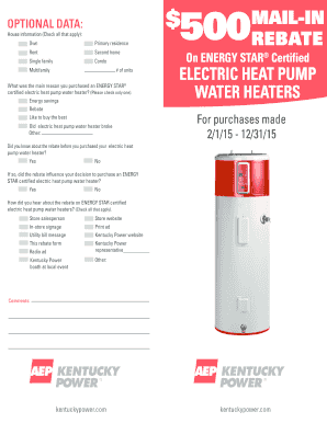 Kentucky Power Electric Heat Pump Water Heater Rebate Form